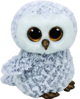 Carletto Ty 37201 - Owlette - Eule mit Glitzeraugen, Glubschi's, Beanie Boo's, 15 cm, weiß -