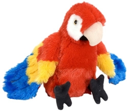 Cuddlekins Plüschtier roter Ara Papagei, Kuscheltier Vogel ca. 20 cm - 1