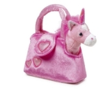 Einhorn  „Fina“ in der Tasche aus kuschelweichem Plüsch, mit einer niedlichen Handtasche ideal zum Mitnehmen, für kleine Damen ab 3 Jahren - 1