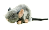 Kuscheltier Maus liegend 17 cm grau Plüschtier Plüschmaus - 1