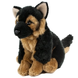 Kuscheltier Schäferhund sitzend 19 cm schwarz/braun Plüschschäferhund - 1