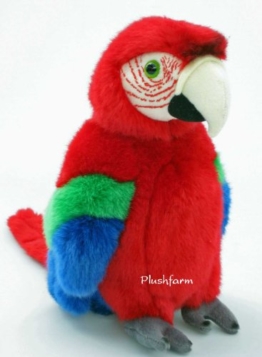 Plüschtier Papagei - rot - 27 cm - 1