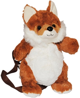 Rucksack Fuchs - Plüsch Kinderrucksack / Plüschtier Tier Tiere - Kinder Kindergartenrucksack - Kindertasche / Mädchen & Jungen - Plüschtiere Füchse Tierrucksack - 1