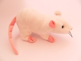 Stofftier Ratte 20 cm +12 cm Schwanz, weiß, Kuscheltier, Plüschtier, Ratten, Maus - 1