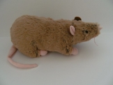 Stofftier Ratte 23 cm +17 cm Schwanz, beige Kuscheltier, Plüschtier, Ratten, Maus - 1