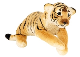 Tiger liegend Plüschtier ca. 60 cm Kuscheltier Softtier Raubkatze Stofftier - 1