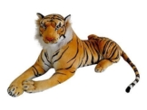 Tiger Wildtier Steppe liegend Plüsch Kuscheltier ca. 80 cm Länge - 1