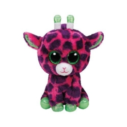 TY 37220 - Gilbert - Giraffe Pluschtier mit Glitzeraugen  Glubschi's  Beanie Boo's, 15 cm, rosa/lila - 1