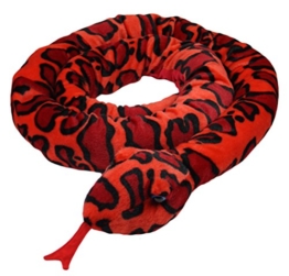 XXL Schlange super weich 254 cm Plüschtier Kuscheltier Stofftier Plüsch Boa Cobra Python Anakonda Spielzeug auch als Zugluftstopper geeignet - Rot - 1