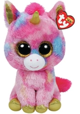 Carletto Ty 37041 - Plüschtier - Fantasia Buddy - Einhorn mit Glitzeraugen, Glubschi's, Beanie Boo's, Large, 24 cm, mehrfarbig - 1