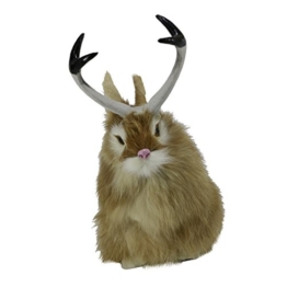 F Fityle 6 Zoll Lebensechte Jackalope Kaninchen Realistische Pelzigen Figur Tierspielzeug Nach Hause, 8 X 8 X 17 cm - Gelb - 1