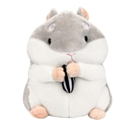 Gusspower Plüsch Hamster, 23cm entzückende Kawaii Fluffy Hamster weichem Plüsch Spielzeug Puppe niedlich gefüllte Spielzeug Geschenke Kindertag (Grau) - 1