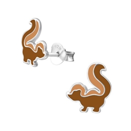 Laimons Mädchen Kids Kinder-Ohrstecker Ohrringe Kinderschmuck Eichhörnchen Streifenhörnchen Braun aus Sterling Silber 925 - 1