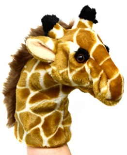 Lashuma Kuscheltier Handpuppe Giraffe, Flauschige Plüschtier Handspielpuppe, Süße Wildtier Kasperpuppe Größe 25 cm - 1