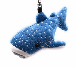 Onwomania Plüsch / Kuschel / Stoff Tier Schlüsselanhänger Walhai Hai blau gepunktet 12 cm - 1