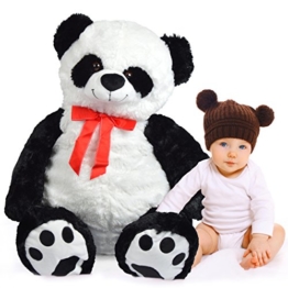 Pink Papaya Mega Riesen XXL Kuschel-Bär Panda Pan Tao, 100cm XXL Plüsch-Bär in schwarz-weiß, Stoff-Teddy, Panda-Bär, XXL Plüsch-Teddybär zum Liebhaben Toys - 1