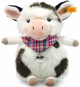 Steiff Happy Farm Mini Cowaloo Kuh - 18 cm - Kuscheltier für Kinder - Plüschkuh - weich & waschbar - weiß/schwarz gefleckt - (103049) - 1