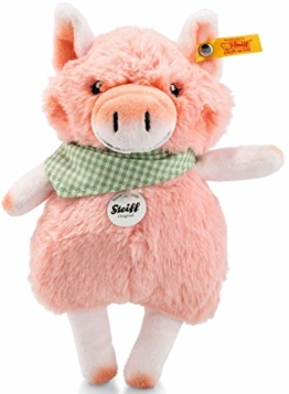 Steiff Happy Farm Mini Piggilee Schwein - 18 cm - Kuscheltier für Kinder - Plüschschwein - waschbar - rosa (103179) - 1