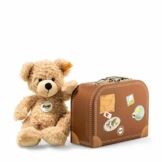 Steiff Teddybär Fynn im Koffer - 28 cm - Teddy Kuscheltier für Kinder - beweglich & waschbar - beige (111471) - 1