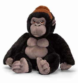 tachi Kuscheltier Gorilla 20 cm, Plüschtier AFFE Schwarz aus recycelten Material, Stoffgorilla sitzend - 1