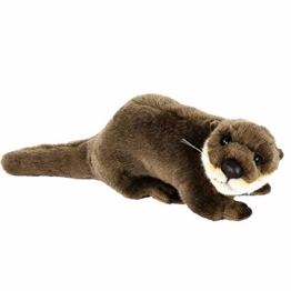 Teddys Rothenburg Kuscheltier Otter liegend braun 26 cm Plüschotter - 1