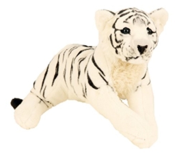Tiger weiß liegend Plüschtier ca. 60 cm Kuscheltier Softtier Raubkatze Stofftier - 1