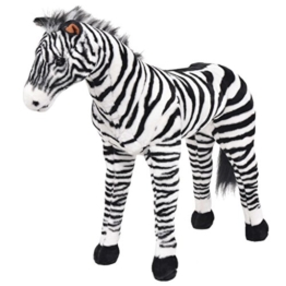 vidaXL Plüschtier Stehend Zebra XXL Plüschspielzeug Stofftier Kuscheltier - 1