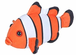 Wild Republic 21537 Plüsch Clownfisch, Sea Critters, Kuscheltier, Plüschtier, 20 cm, orange-weiß - 1