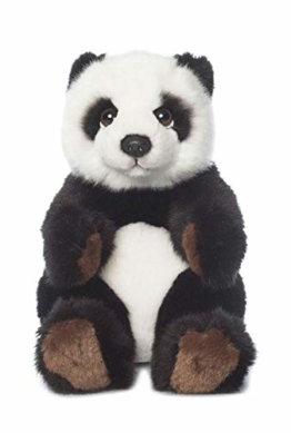 WWF 15183012 WWF00543 Plüsch Panda sitzend, realistisch gestaltetes Plüschtier, ca. 15 cm groß und wunderbar weich, schwarz-Weiss - 1