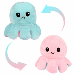 Zaloife Octopus Plüschtiere, Reversible Octopus Plush zum Wenden, Doppelseitige Flip Kuscheltier Octopus, Stofftier Octopus Spielzeug Geschenke für Kinder Mädchen Jungen Freunde - 1