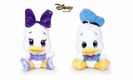 Famosa Softies - Packung mit 2 Plüschtieren Duck Donald und Daisy Glitzies 6'29 "/ 16cm Superweiche Qualität 760016319 - 1