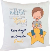 Kuschelkissen Keine Angst im Dunkeln mit Wunschname Geschenk Taufe Geburtstag 40 x 40 cm - 1