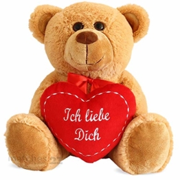 matches21 Teddy Teddybär Plüschbär mit Herz Ich Liebe Dich 25 cm DAS ORIGINAL Plüschteddy Kuscheltier Schmusetier - 1