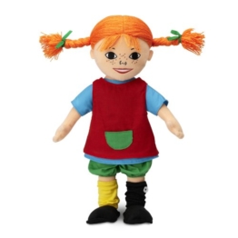 Micki & Friends 44371400 - Pippi Langstrumpf Puppe 40 cm - Stoffpuppe - Teddy - Plüschpuppe - abnehmbare Kleidung - ab 10 Monate - 1
