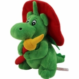 Sweety Toys 11025 Drache XL GRISU 20 cm mit Feuerwehrschlauch Feuerwehr Maskottchen Plüsch ca. 20 cm - 1