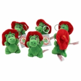 Sweety Toys 11360 1 Set= 6 Stück Schlüsselanhänger Drache Plüschtier GRISU Feuerwehr Maskottchen Plüsch ca. 10 cm - 1