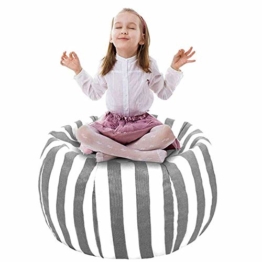 UMYMAYDO1 38" Stofftier Kuscheltiere Aufbewahrung Aufbewahrungstasche Sitzsack Kinder Soft Pouch Stoff Stuhl (Gray) - 1
