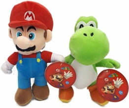 Super Mario/Nintendo 28S3 (30 cm) (27 cm) Plüschtier, Original, 2 Figuren erhältlich (2 Stück Mario & Yoshi), Super Mario: (Rot & Blau), Yoshi (Grün & Weiß) - 1