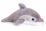tachi Kuscheltier Delfin Grau, Großer Plüschtier Meeressäuger 25 cm, Kindersicheres Stofftier liegend - 1